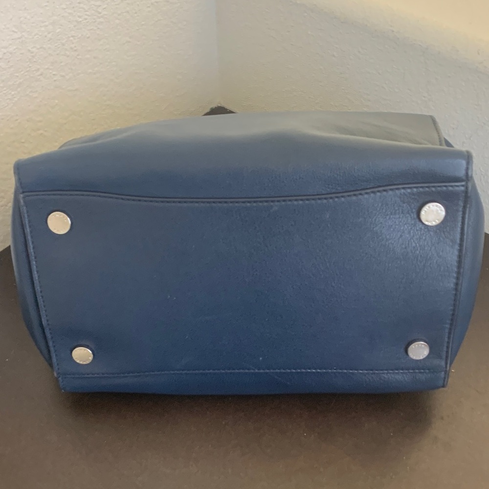 Michael Kors Dark Navy Blue Leather Satchel. - Picture 5 of 10